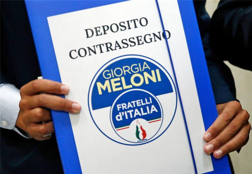 Das Wahlsymbol der Fratelli d’Italia für die Wahlen vom 25. September wird präsentiert
