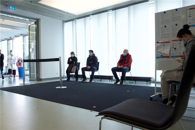 Das Wartezimmer für Corona-Tests im „Laboratoire national de la santé“ in Düdelingen Anfang November
