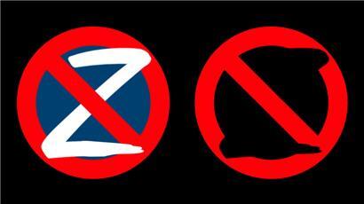 Das „Z“ als Symbol des faschistischen Angriffskriegs Russlands in der Ukraine
