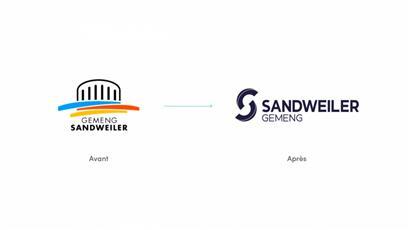 Das bisherige und das neue Logo der Kommunalverwaltung von Sandweiler
