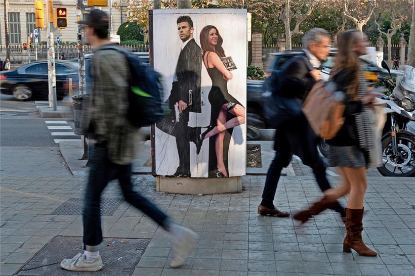 Das ehemalige Traumpaar als Streetart in Barcelona: Der neue Rache-Welthit hat Shakira Millioneneinnahmen beschert
