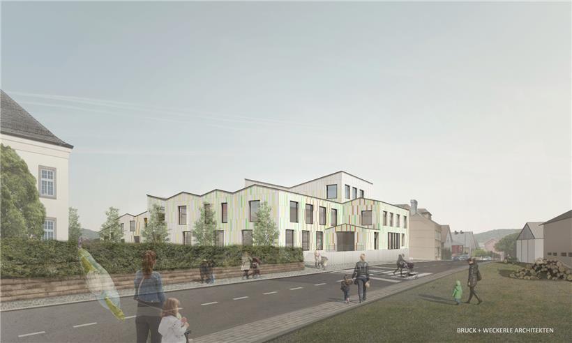 Das neue Schulgebäude in Lamadelaine fügt sich nahtlos in seine Umgebung ein
