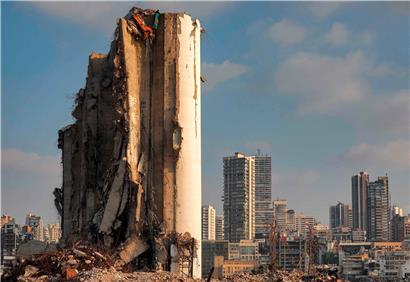 Das zerstörte Silo im Beiruter Hafen steht als Sinnbild für einen unfähigen Staat
