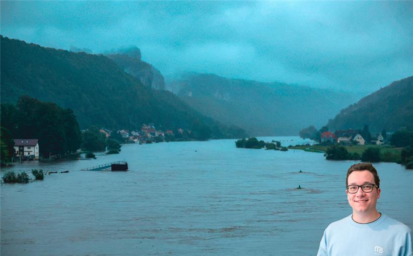 Dauerregen und Hochwasser – hier die Elbe bei Bad Schandau
