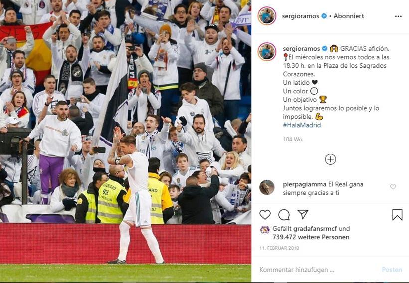 Daumen hoch: Der Luxemburger Kevin Wennmacher fand sich auf dem Instagram-Account von Verteidiger Sergio Ramos wieder
