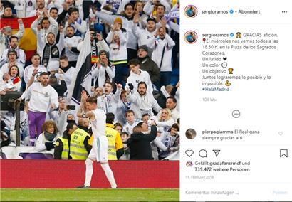 Daumen hoch: Der Luxemburger Kevin Wennmacher fand sich auf dem Instagram-Account von Verteidiger Sergio Ramos wieder
