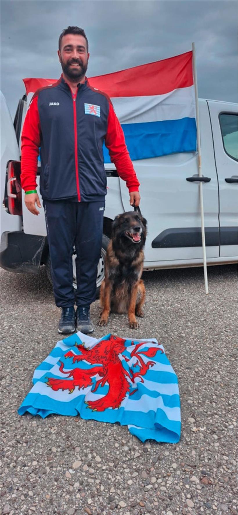 David Borrega und Schäferhund Jackson nahmen dieses Jahr zum ersten Mal an der Weltmeisterschaft teil
