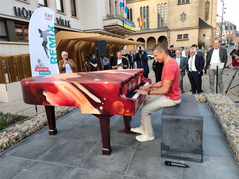 David Ianni am Donnerstag bei der Einweihung des „Schëfflenger Piano“

