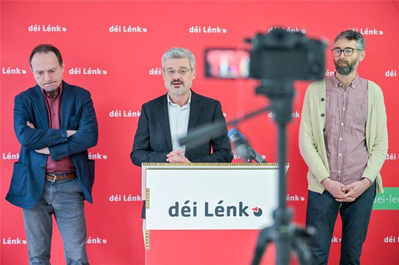 David Wagner (Mitte) wurde von Teilen der Linken als Kriegstreiber bezeichnet
