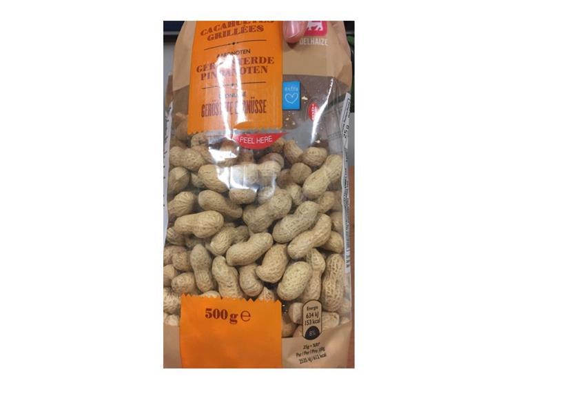 „Delhaize Luxembourg“ bittet seine Kunden darum, das Produkt „Cacahuètes grillées 500g“ zurückzubringen
