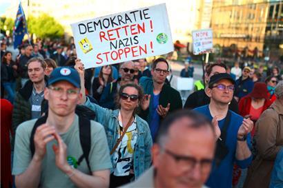 Demokratie retten: Protestierende auf einer Anti-AFD-Demo in Berlin
