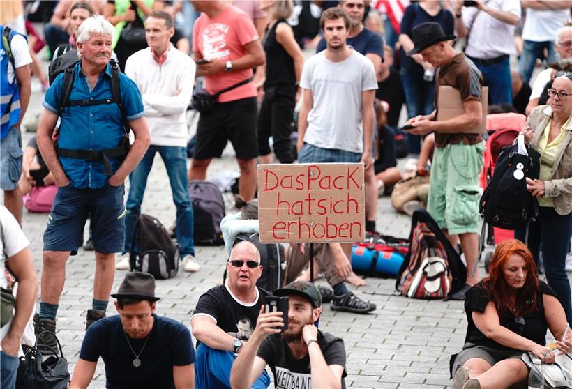 Demonstranten am Wochenende vor dem Brandenburger Tor: „Die Tonlage verändert sich“, sagt Soziologe Rucht
