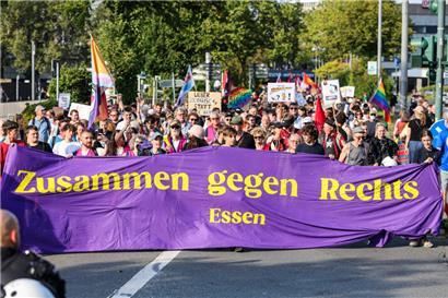 Demonstration „Zusammen gegen Rechts“ am 5. September im nordrhein-westfälischen Essen gegen einen „Bürgerdialog“ der AfD
