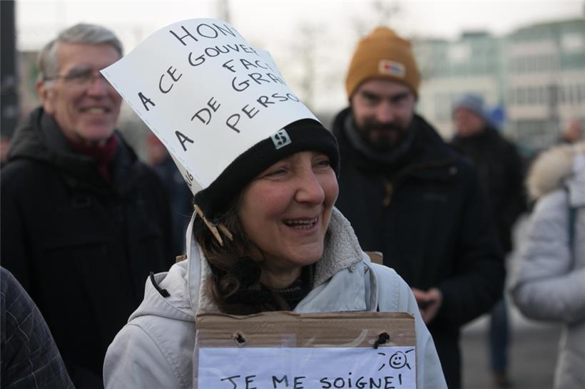 Demonstration am Glacis am 15. Januar