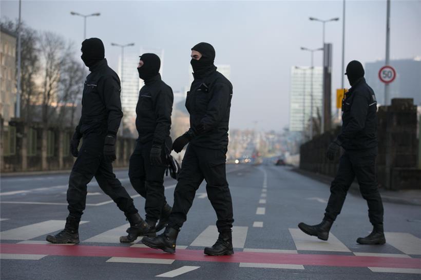 Demonstration am Glacis am 15. Januar