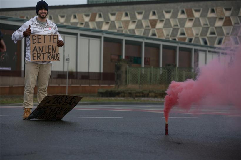 Demonstration am Glacis am 15. Januar