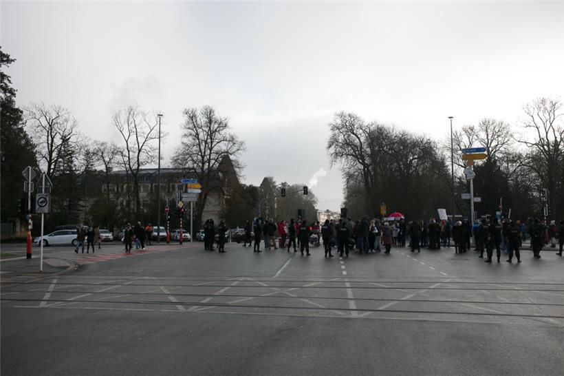 Demonstration am Glacis am 15. Januar