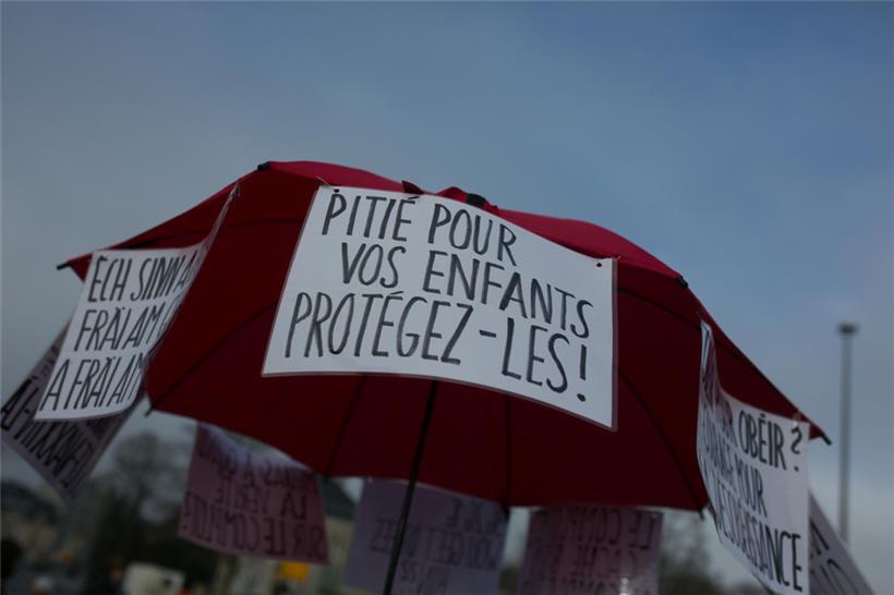 Demonstration am Glacis am 15. Januar