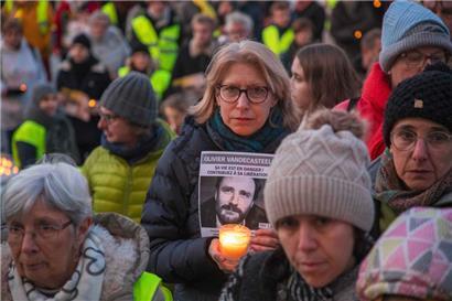 Demonstration für den im Iran inhaftierten belgischen Entwicklungshelfer
