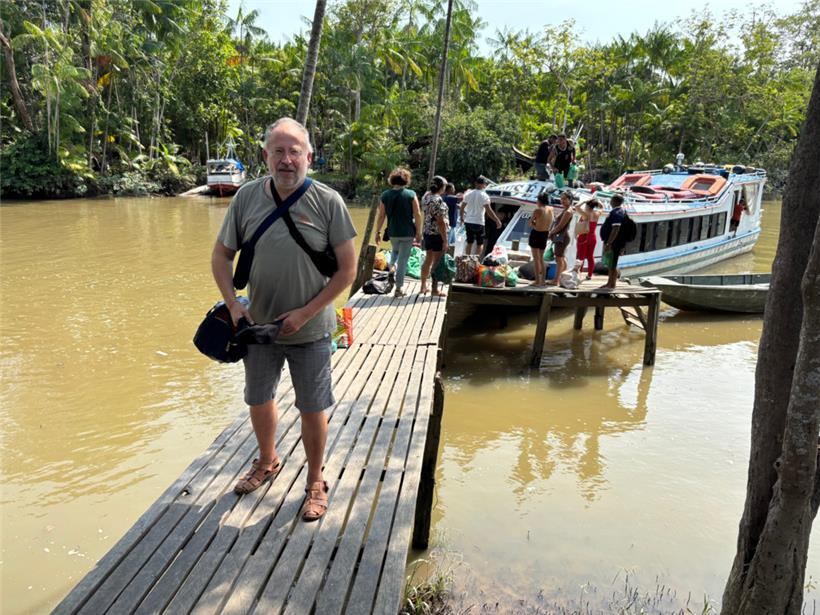 Der Autor und Tageblatt-Journalist bei seiner Ankunft in Cachoeira do Arari
