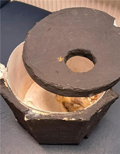 Der Behälter, in dem das Tier aufgefunden wurde
