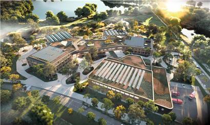 Der „Campus Baggerweier“ aus der Vogelperspektive
