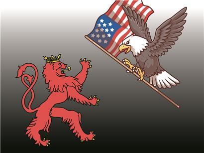 Finanzplatz Luxemburg Erfolg durch Amerikanisierung der globalen Finanzwelt symbolisiert durch moderne Skyline und Finanzgrafiken