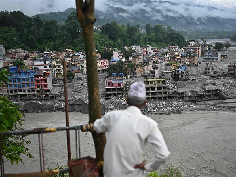Der Fluss Trishuli in Nepals Nuwakot-Distrikt: Nach dem Gletscherabbruch war hier die Zerstörung mit am größten
