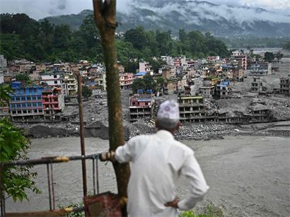 Der Fluss Trishuli in Nepals Nuwakot-Distrikt: Nach dem Gletscherabbruch war hier die Zerstörung mit am größten