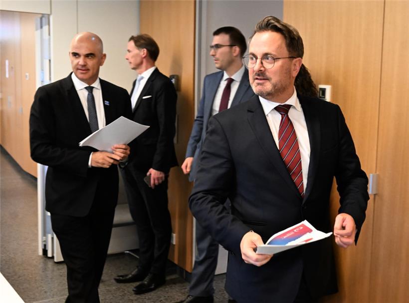 Der Generalsekretär des Europarats, Alain Berset (l.), zu Gast bei Außenminister Xavier Bettel
