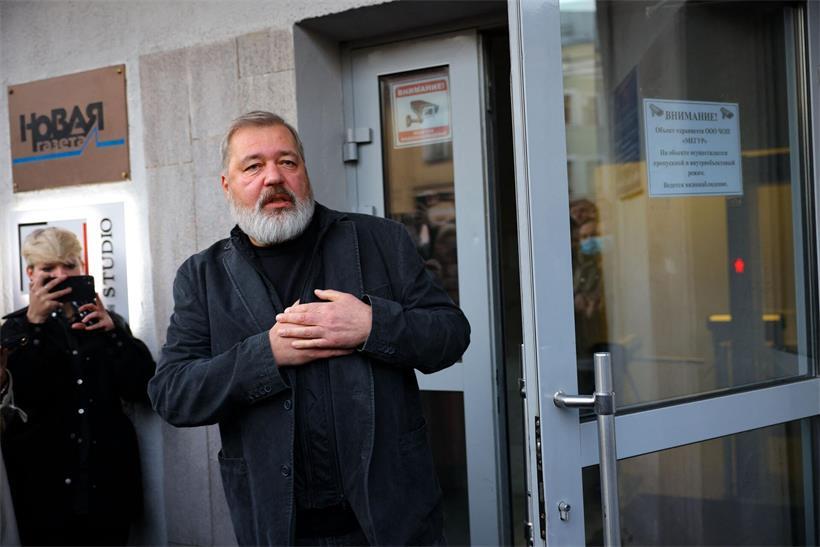Der Gründer der Zeitung und Friedensnobelpreisträger Dmitri Muratow – hier im Oktober 2021 – sagte, die russischen Behörden hätten alle freien und unabhängigen Medien im Land zerstört