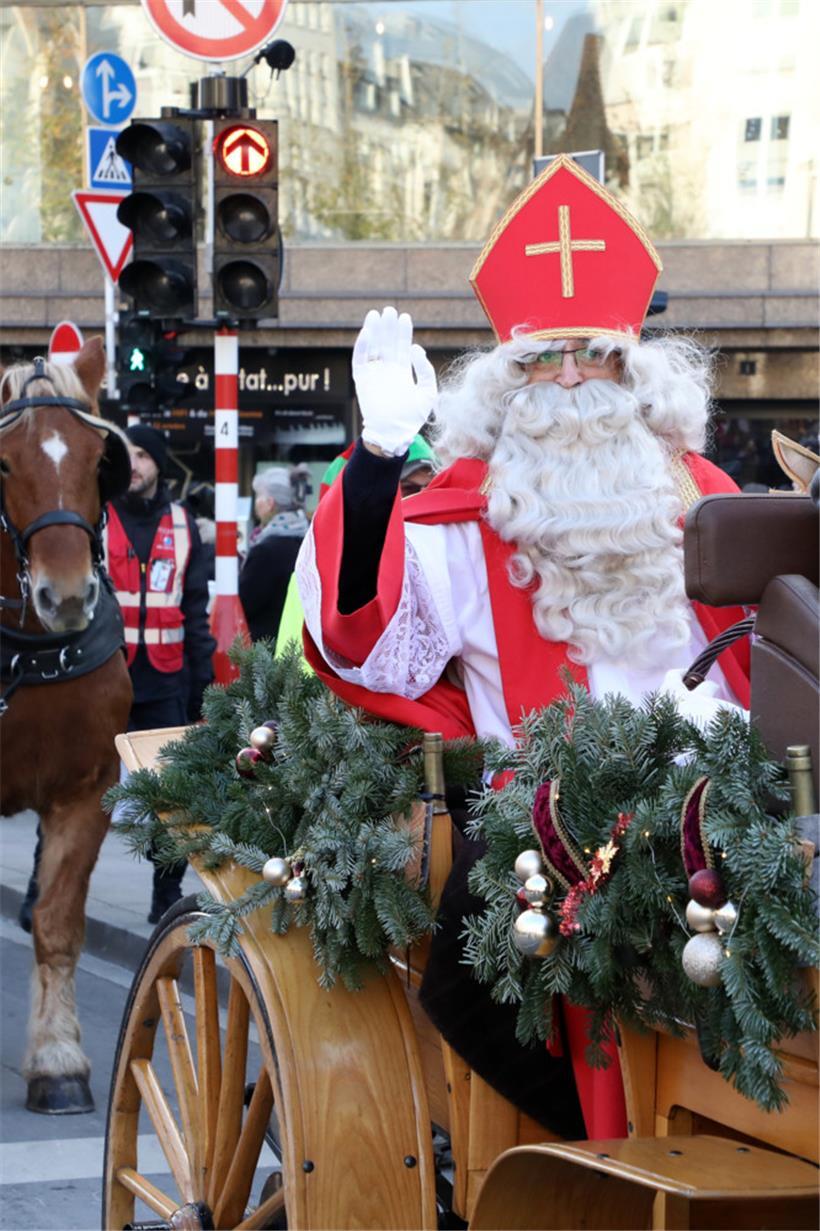 Der „Kleeschen“ in seiner Pferdekutsche
