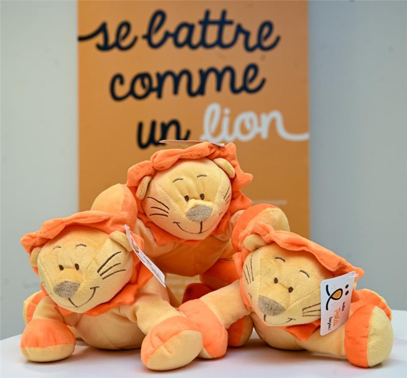 Der Löwe ist das Maskottchen der „Fondatioun Kriibskrank Kanner“
