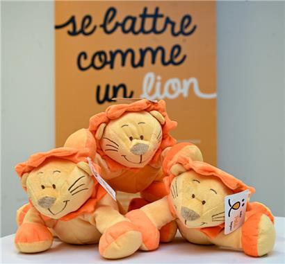 Der Löwe ist das Maskottchen der „Fondatioun Kriibskrank Kanner“
