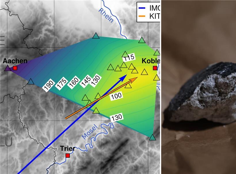 Meteorit fliegt von Esch nach Echternach über Luxemburg und stürzt in Haus in Koblenz, Deutschland
