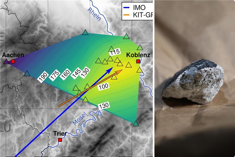 Der Meteorit hat ungefähr bei Esch den Luxemburger Luftraum betreten, bei Echternach flog er wieder hinaus. In Koblenz stürzte er schließlich in ein Haus.