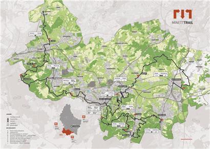 Der Minett-Trail und seine „Kabaisercher“ auf einen Blick
