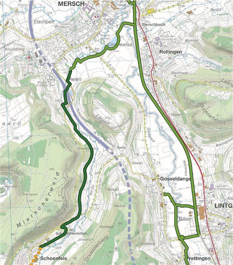 Der PC14 zwischen Mersch und Schoenfels
