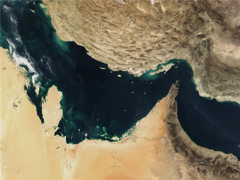 Der Persische Golf, die Straße von Hormus und der Golf von Oman in einer undatierten, von der NASA zur Verfügung gestellten, Satellitenaufnahme