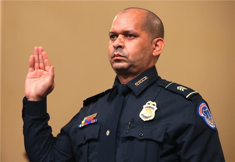 Der Polizist Aquilino Gonell bangte um sein Leben, als er sich am 6. Januar mit seinen Kollegen dem von Trump aufgehetzten Mob entgegenstellte
