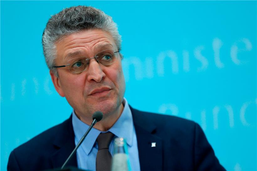 Der Präsident des Robert-Koch-Instituts, Lothar H. Wieler, auf einer Pressekonferenz mit dem deutschen Gesundheitsministerium über das Coronavirus
