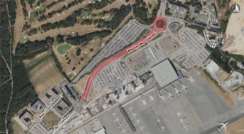 Der Protestmarsch wird über die route de Trèves (N1) bis vor den Luxemburger Flughafen führen
