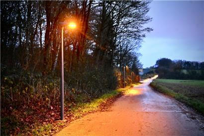 Der Radweg entlang des Parks Le’h wurde mit einer speziellen LED-Beleuchtung ausgestattet
