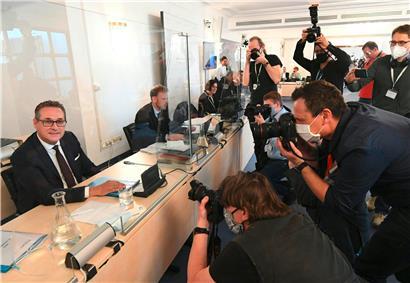 Der Rechtspopulist Heinz-Christian Strache bei der ersten Sitzung des Ibiza-Untersuchungsausschusses
