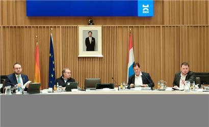 Der Schöffenrat ohne Bürgermeister (v.l.n.r.): Christian Weis, André Zwally, Pim Knaff, Meris Sehovic
