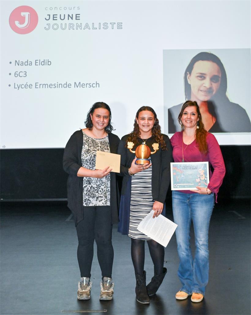 Der Spezialpreis der Jury ging an Nadia Eldib der 6C3 aus dem Lycée Ermesinde Me...