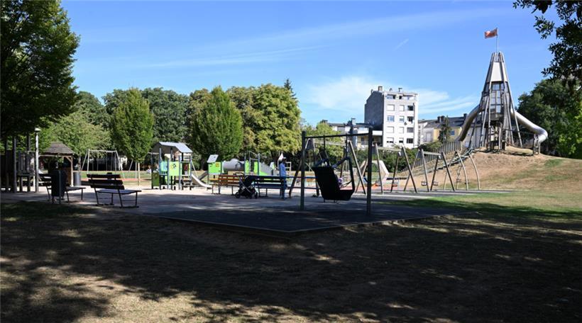 Der Spielplatz im August 2025 vor Beginn der Bauarbeiten
