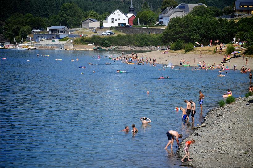 Der Stausee-Strand bei Insenborn im Sommer 2019 
