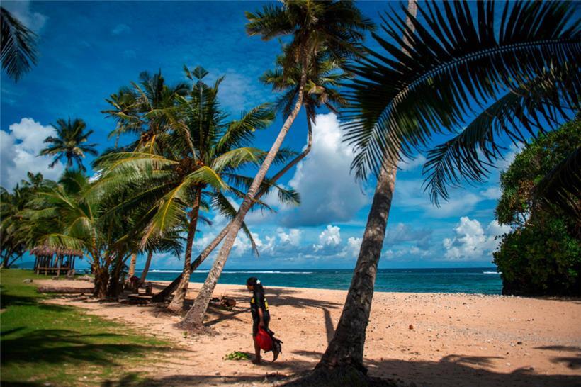 Der Strand von Vavau auf der Südseeinsel Samoa: Hier haben die Inselbewohner das gleiche Problem mit dem steigenden Meeresspiegel wie die Menschen auf der Insel Vanuatu
