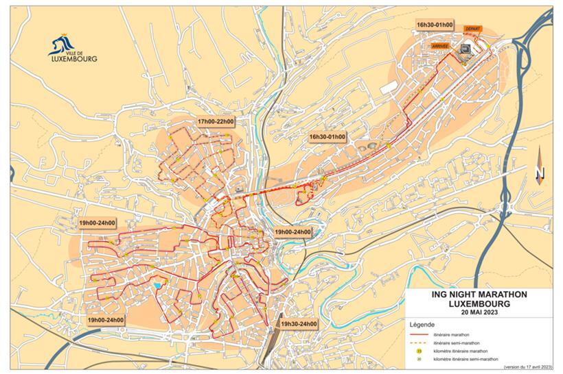 Der Verlauf der Marathon-Strecke
